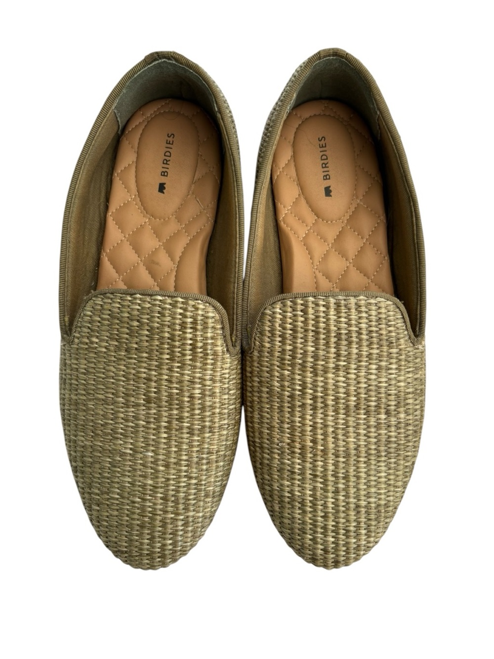 Birdies size 8.5 the starling Olive Green Quilted-Insole Slip-On Flats
